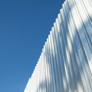 external aluminium wall cladding on a building